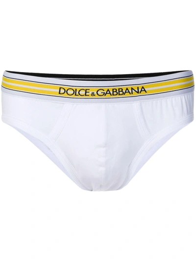 Shop Dolce & Gabbana Branded Briefs In White
