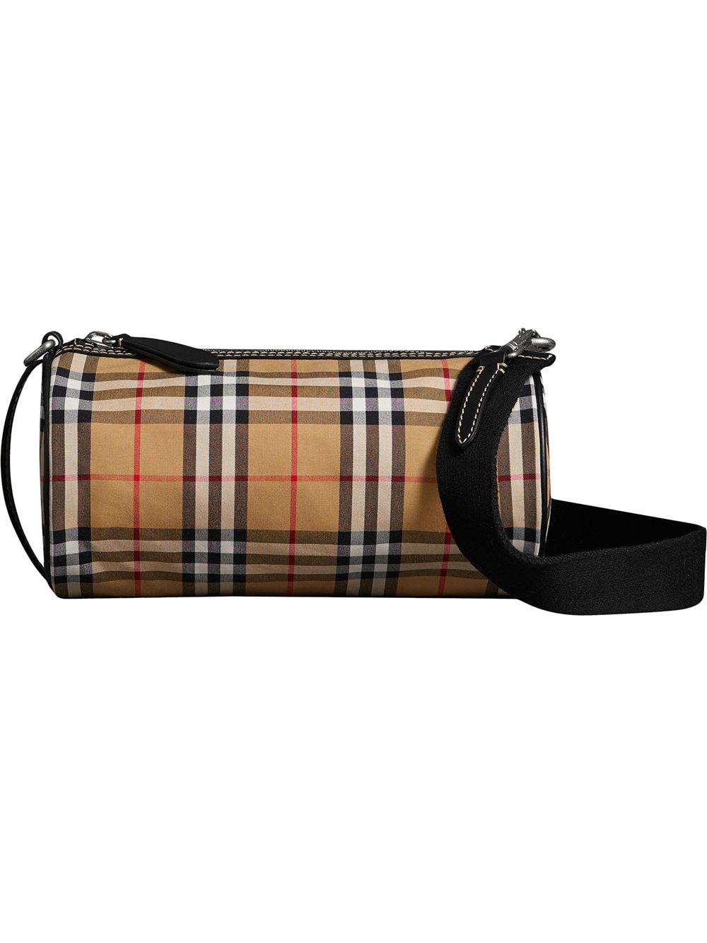 burberry kennedy small vintage check barrel bag