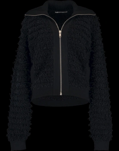 Shop Givenchy Knit Zip Up Jacket In Black