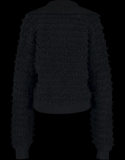 Shop Givenchy Knit Zip Up Jacket In Black