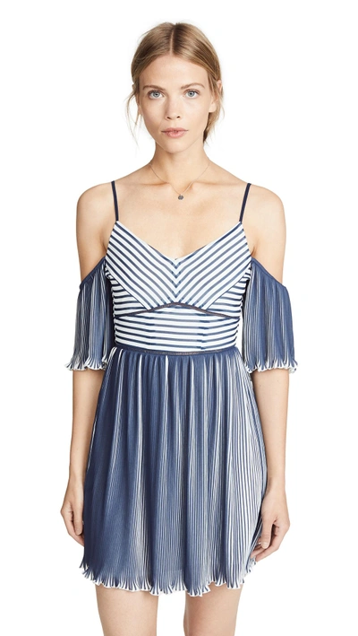 Shop Vetiver Beautiful People Mini Dress In Off White/true Navy