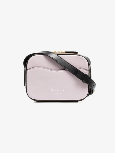 Shop Marni Brown And Pink Crossbody Box Bag In Pink/purple