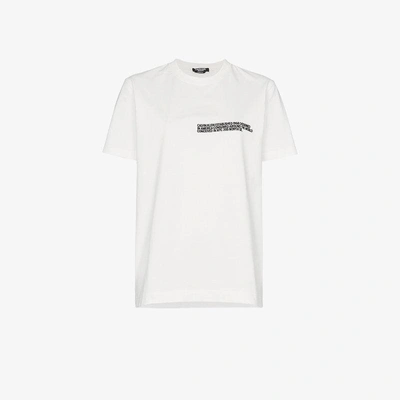 Shop Calvin Klein 205w39nyc White Cotton Embroidered Text T Shirt