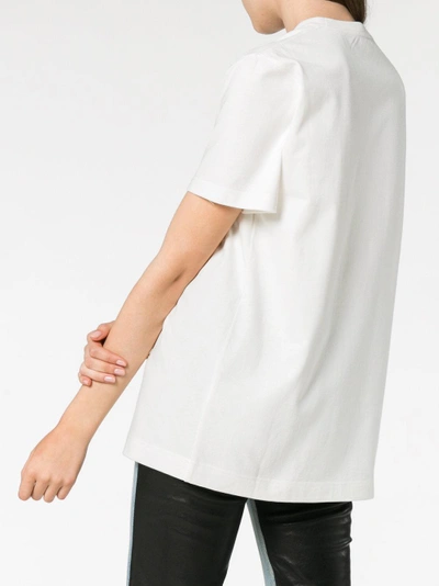 Shop Calvin Klein 205w39nyc White Cotton Embroidered Text T Shirt