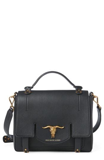 Polo Ralph Lauren Small Montana Schooly Leather Messenger Bag - Black |  ModeSens