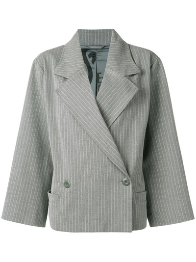 pinstripe double breasted blazer