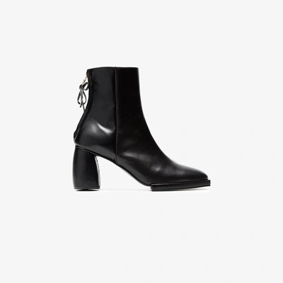 Shop Reike Nen Black 80 Square Toe Leather Ankle Boots