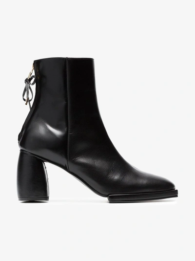 Shop Reike Nen Black 80 Square Toe Leather Ankle Boots