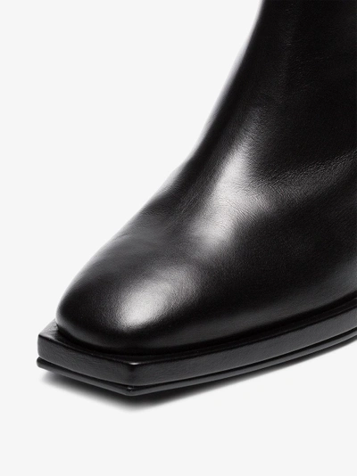Shop Reike Nen Black 80 Square Toe Leather Ankle Boots