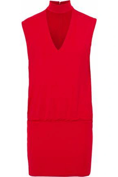 Shop Bailey44 Woman Descendant Cutout Stretch-jersey Mini Dress Red