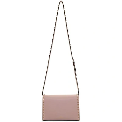 Shop Valentino Pink  Garavani Medium Rockstud Flap Bag