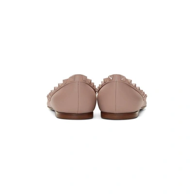 Shop Valentino Pink  Garavani Rockstud Ballerina Flats In P45 Poudre