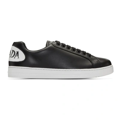 Prada Leather Sneakers With Comics Patch In Black ModeSens