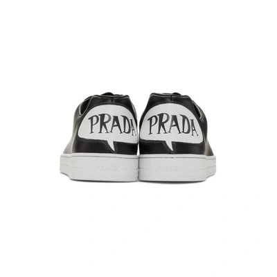 Shop Prada Black Comic Patch Sneakers In F0967