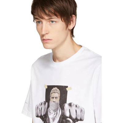 Shop Neil Barrett White Boxing Brutus T-shirt In 1413whtprnt