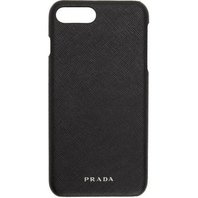 Shop Prada Black Saffiano Iphone 7 Plus Case In F0002