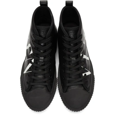 Shop Valentino Black  Garavani Vltn High-top Sneakers In 0ni Black