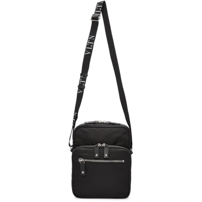 Shop Valentino Black  Garavani Vltn Rockstud Messenger Bag In 0no Black