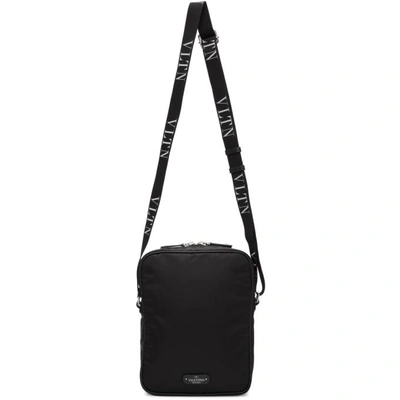 Shop Valentino Black  Garavani Vltn Rockstud Messenger Bag In 0no Black