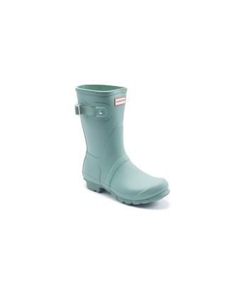 hunter green short rain boots
