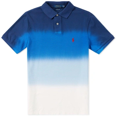 Shop Polo Ralph Lauren Dip Dye Polo In Blue