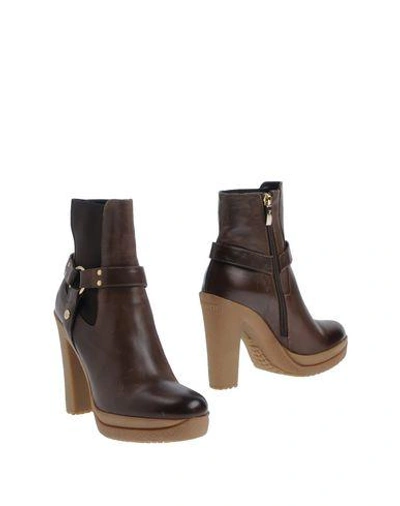 Shop Cesare Paciotti 4us Ankle Boots In Dark Brown