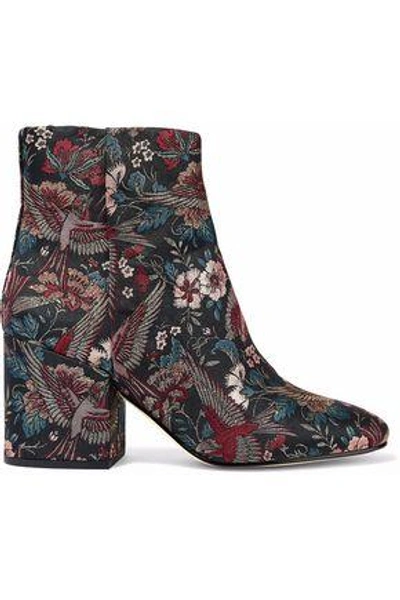 Shop Sam Edelman Woman Taye Metallic Jacquard Ankle Boots Multicolor