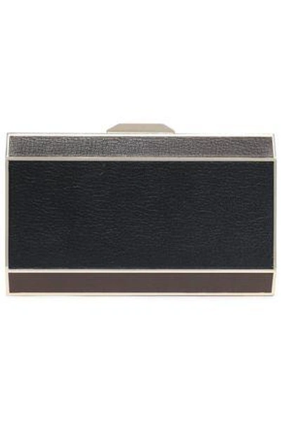 Shop Anya Hindmarch Color-block Textured-leather Box Clutch In Black