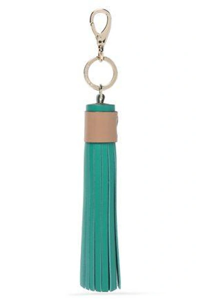 Shop Anya Hindmarch Leather Tassel Keychain In Emerald