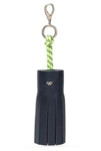 Shop Anya Hindmarch Woman Leather Tassel Keychain Navy