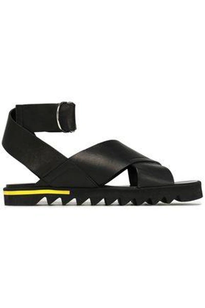 Shop Joseph Leather Sandals In Black
