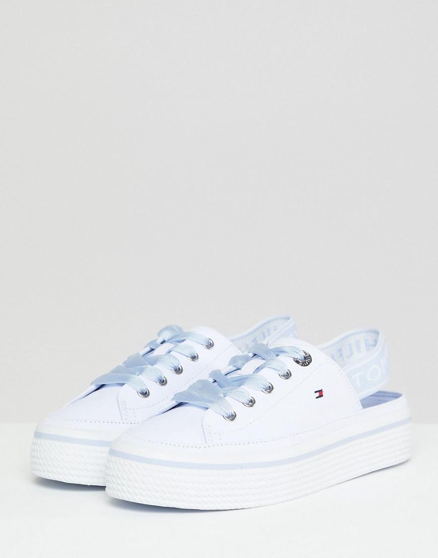 tommy jeans canvas logo flatform trainers