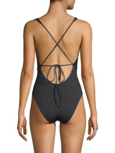 Shop Skin The Marina Plunging Maillot In Black