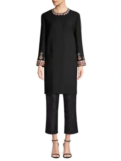 Shop Etro Embroidered Beaded Topper In Black