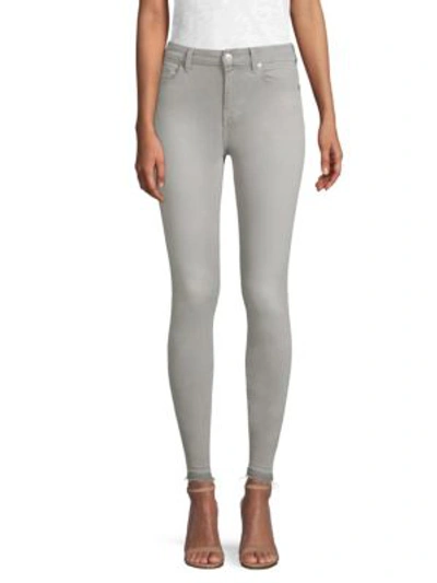 Shop 7 For All Mankind High Waisted Skinny Jeans In Bair Powder Grey