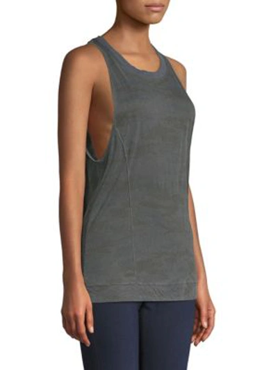 Shop Stateside Cotton Camouflage Tank In Charcoal