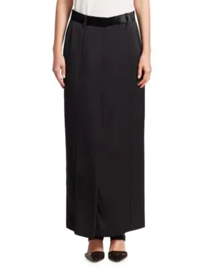 Shop Brunello Cucinelli Slit Maxi Skirt In Black