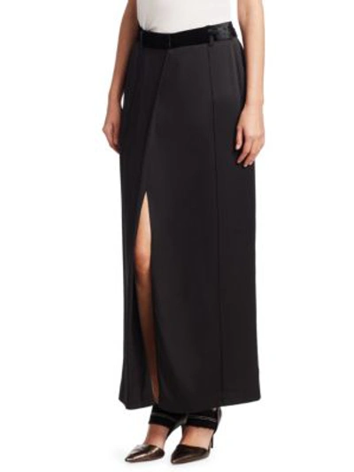Shop Brunello Cucinelli Slit Maxi Skirt In Black