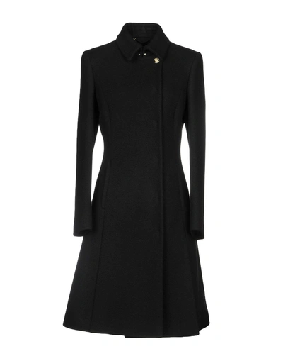 Shop Versace Coat In Black