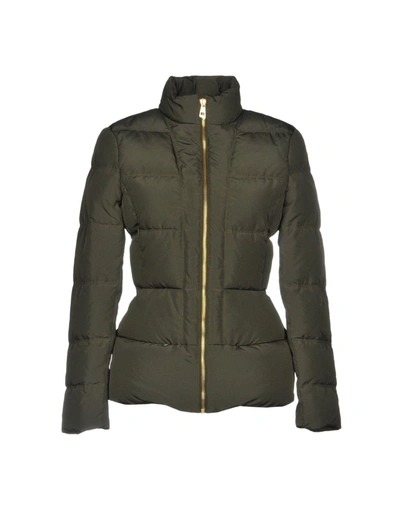 Shop Versace Down Jackets In Military Green