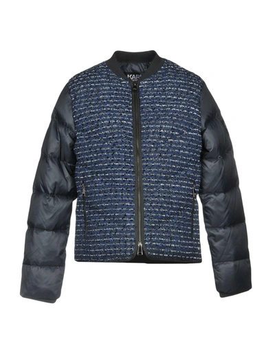 Shop Karl Lagerfeld Down Jackets In Dark Blue