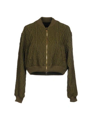 Shop Boutique Moschino Jackets In Military Green