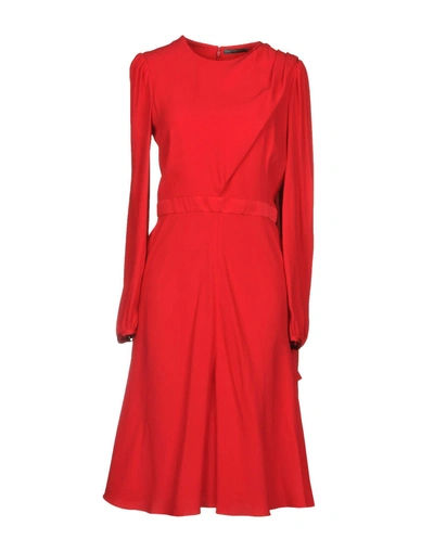 Shop Alexander Mcqueen Knee-length Dresses In Red