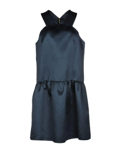 Shop Tibi Short Dress In Dark Blue