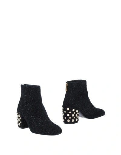 Shop Stuart Weitzman Woman Ankle Boots Black Size 4.5 Textile Fibers
