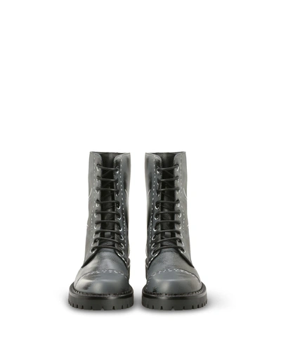 Shop Moschino Boots In Lead