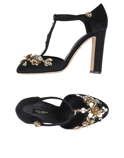 Shop Dolce & Gabbana Woman Pumps Black Size 4 Polyester, Cotton, Silk