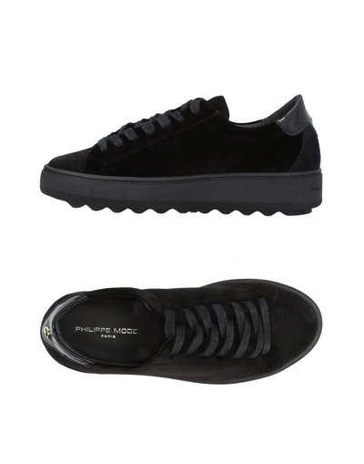 Shop Philippe Model Woman Sneakers Black Size 7 Textile Fibers, Leather