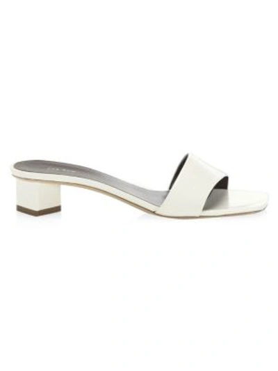 Shop The Row Chocolate Leather Sandals In Bright White
