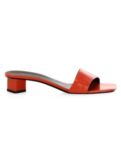 Shop The Row Chocolate Leather Sandals In Watermelon